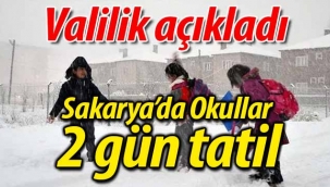 Sakarya'da okullara 2 gün kar tatili