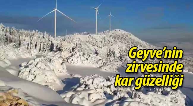 Geyve'nin zirvesinde kar güzelliği