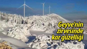 Geyve'nin zirvesinde kar güzelliği