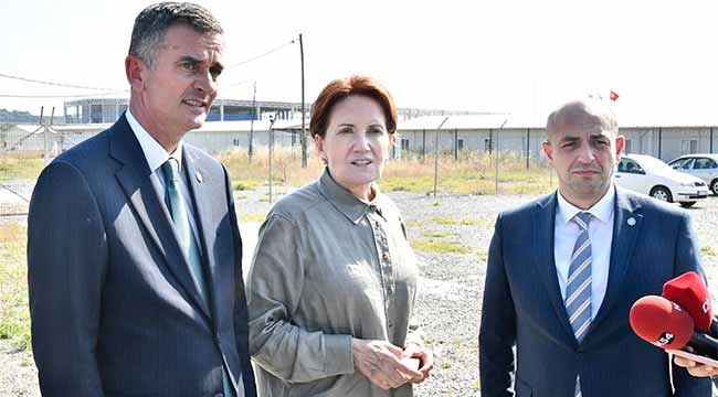 Akşener, Tank Palet Fabrikası'nın önünden seslendi