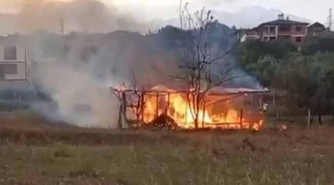 Alifuatpaşa'da baraka alev alev işte böyle yandı