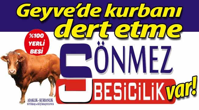 Geyve'de kurbanı dert etme Sönmez Besicilik var!