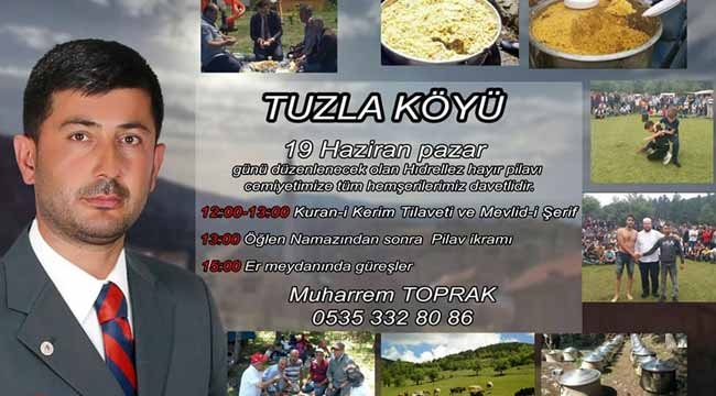 Tuzla köyü hıdrellezine davet