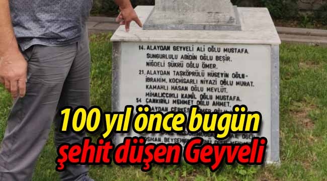 100 yıl önce bugün şehit düşen Geyveli