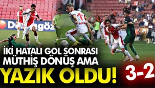Sakaryaspor müthiş döndü ama gücü yetmedi:3-2