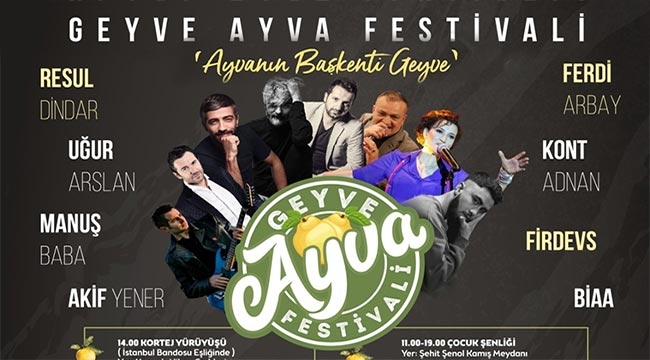 Geyve Ayva Festivali programı belli oldu