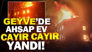 Geyve Umurbey'de İki katlı ev kül oldu!