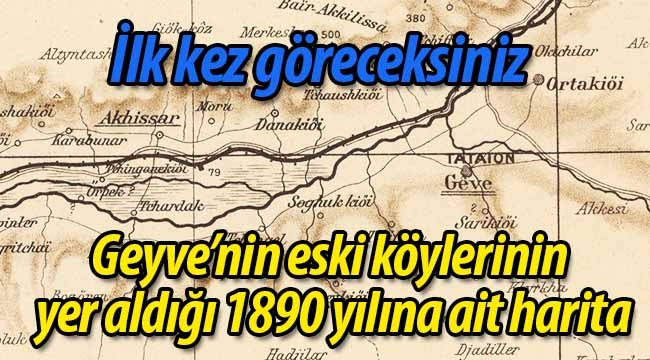 1890 yılına ait Geyve haritası