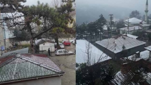 Beklenen kar Geyve ilçe merkezine geldi