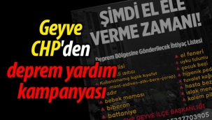 Geyve CHP'den deprem yardım kampanyası