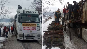 Geyve'den depremzedelere odun yardımı
