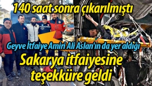 Taburcu olur olmaz Sakarya itfaiyesine teşekküre geldi