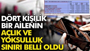 4 kişilik ailenin açlık ve yoksulluk sınırı belli oldu