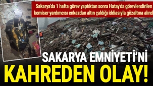 Enkazdan çaldığı eşyalarla yakalandı