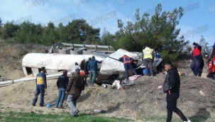 Taraklı-Geyve yolunda facianın eşiğinden dönüldü 