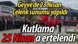 Geyve'de 23 Nisan çelenk sunumu yapıldı