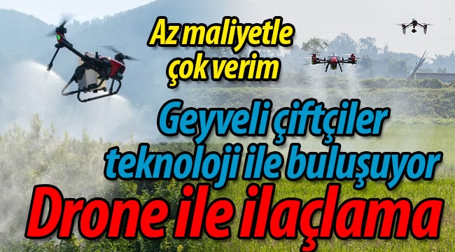 Geyve'de Drone ile tarımsal ilaçlama