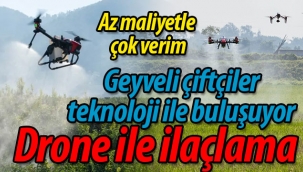 Geyve'de Drone ile tarımsal ilaçlama