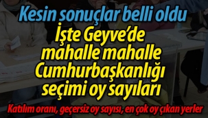 İşte mahalle mahalle Geyve'de Cumhurbaşkanlığı oy sayıları