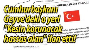 Cumhurbaşkanı, Geyve'deki o yeri "Kesin korunacak hassas alan" ilan etti!