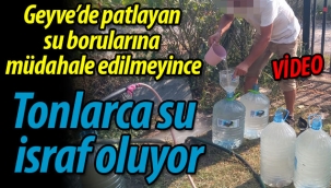 Geyve'de su borusu patladı, tonlarca su boşa akıyor