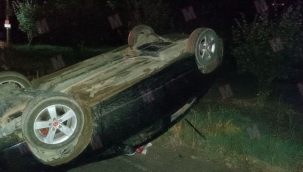 Geyveli imam takla atan araçtan sağ çıktı