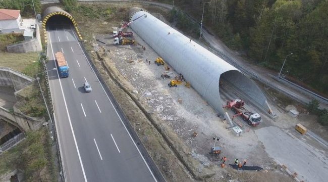 Çalışmaların tamamlandığı Bolu Dağı Tüneli yarın hizmete açılacak