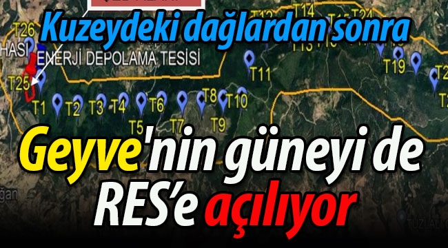 Geyve'nin güneyi RES'e açılıyor