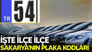İlçe ilçe Sakarya'nın plaka kodları