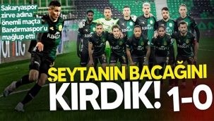 Sakaryaspor şeytanın bacağını kırdı