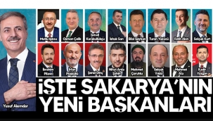 İşte Sakarya'nın yeni belediye başkanları!