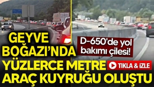Geyve Boğazı'nda yol bakımı çilesi! 