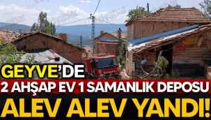 Geyve'de 2 ahşap ev 1 samanlık alev alev yandı