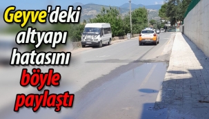 Geyve'deki altyapı hatasını böyle paylaştı