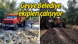 Geyve Belediye ekipleri çalışıyor