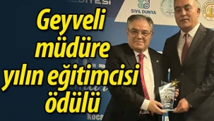 Geyveli müdüre, yılın eğitimcisi ödülü