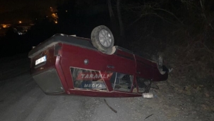 Buz pistinde takla attı!