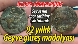 Geyve'nin spor tarihine ışık tutacak 92 yıllık madalya