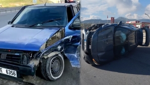 Mekece'de iki otomobil çarpıştı!