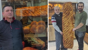 Boyu kadar pide yaptı