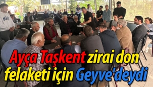 Ayça Taşkent, zirai don felaketi için Geyve'deydi