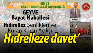 Bayat'ta Hıdrelleze davetlisiniz!