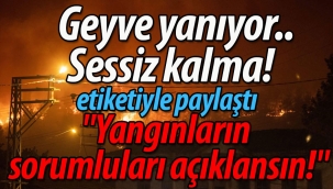 Geyve yanıyor.. Sessiz kalma! etiketiyle paylaştı;