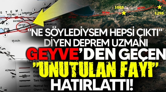 Geyve'den geçen "unutulan fayı" hatırlattı!