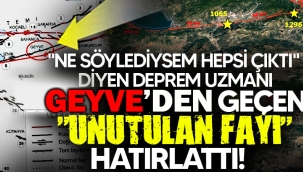 Geyve'den geçen "unutulan fayı" hatırlattı!