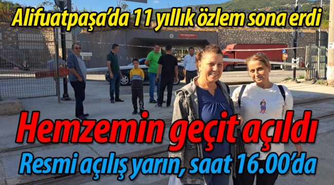 Alifuatpaşa'da hemzemin geçit 11 yıl sonra yayalara açıldı