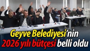Geyve Belediyesi'nin 2026 yılı bütçesi belli oldu