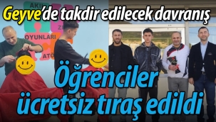 Geyve'de takdir edilecek etkinlik: Öğrenciler ücretsiz tıraş edildi