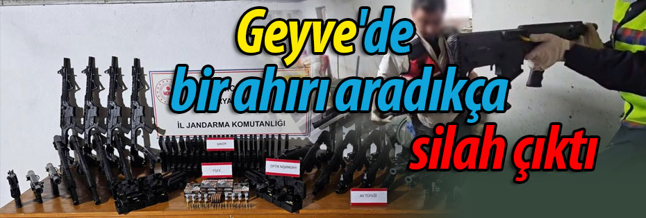 Geyve'de bir ahırı aradıkça silah çıktı!