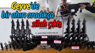 Geyve'de bir ahırı aradıkça silah çıktı!